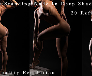 Female Standing Nude In Deep Shadow