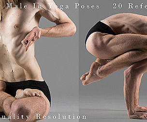 Skinny Male In Yoga pose