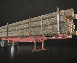 Logging Trailer - Low Poly
