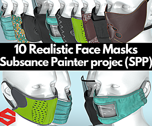 10 Realistic face mask ( Substance Painter .SPP )