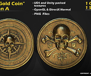 Pirate Gold Coin and Stack - Variant A