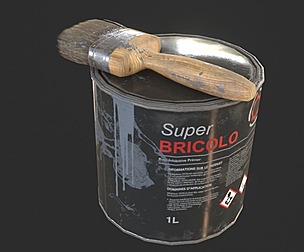 Paint Bucket and Paint Brush