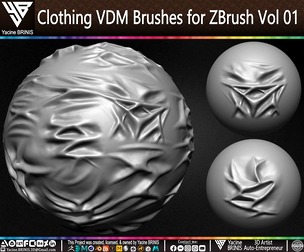 Clothing VDM Brushes for ZBrush Volume 01