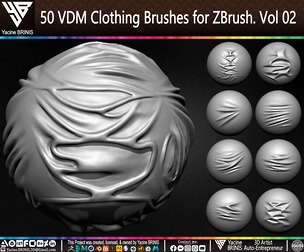 50 VDM Clothing Brushes for ZBrush Volume 02