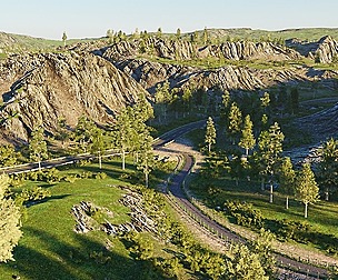 Roads and paths in Blender