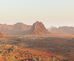 Martian surface_stony area in Blender