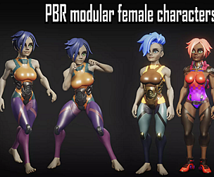 PBR modular stylized female character