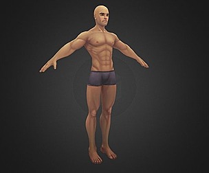 hand-painted base male model