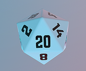 Dice d20 game ready PBR