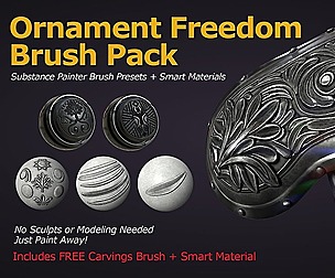 Ornament Freedom Brush Pack - Substance Painter