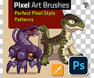 Pixel Art Brushes, Patterns & Perfect Pixel Style