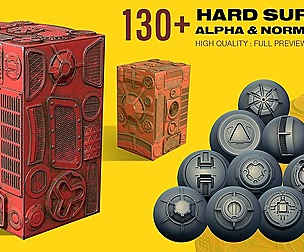 130+ Hard Surface Alphas & Normal Maps