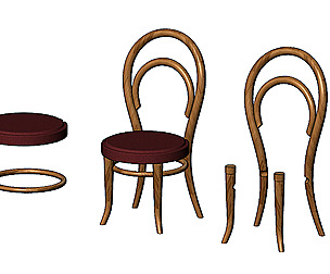 Miniature bentwood chair 3D print model