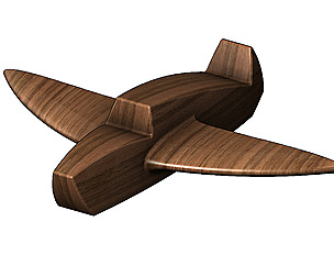 Wood airplane toy 3D print model