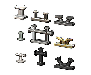 Mini set of shipyard bollards 3D print model