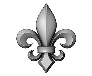 Heraldic lily onlay relief 3D print model