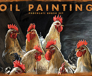 Oil Painting Set Procreate Brushes & Textures