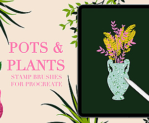 POTS AND PLANTS STAMP BRUSHES FOR PROCREATE