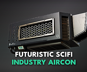 Futuristic Scifi Industry Aircon- Game Ready - PBR