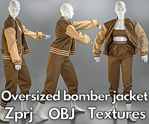 MD + Clo3d : Oversized bomber jacket