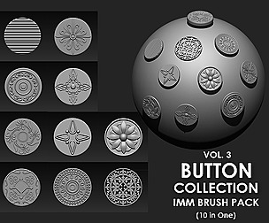 Buttons Collection IMM Brush Pack10 in One VOL 3