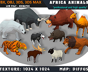 Animals Africa Cartoon Collection - Animated 02