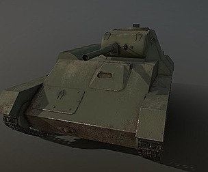 Soviet light tank T-70 low poly Low-poly