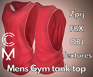 Men's gym tank top (Marvelous Designer + Clo3d)