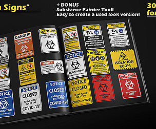 Corona Hazard Sign - 30- Sticker/Label - Decals