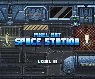 Pixel Art Space Station