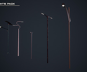 Futuristic Street Light Pack