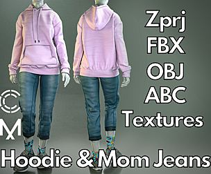 Marvelous Designer + Clo3d : Hoodie & mom jeans
