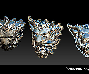 Chimera - Lion Goat Head Pendant