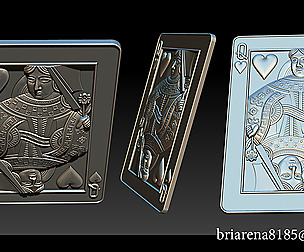 Heart Queen Playing Card Pendant