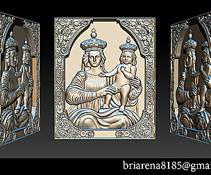 Madonna and Baby bas relief for CNC 3D