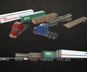 Semi Truck Collection - Low Poly