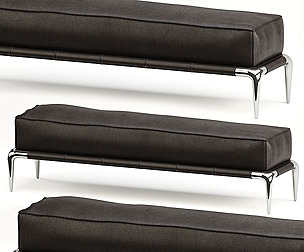 ELLICA  Upholstered Leather bench Roche Bobois