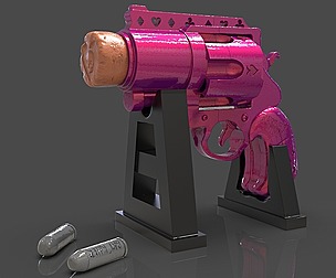 Harley Quinn Handgun 3D Print