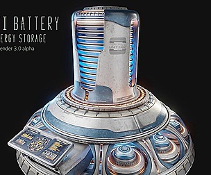Sci-Fi Heavy Battery - Hipoly 3D Model