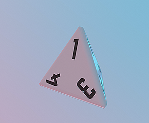 Dice d4 game ready PBR