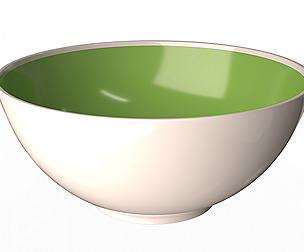 Green and White Cereal Bowl
