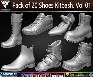 Pack of 20 Shoes Kitbash Volume 01