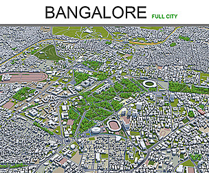 Bangalore City Bengaluru India 3D Model