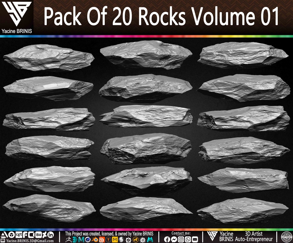 Pack Of 20 Rocks Volume 01