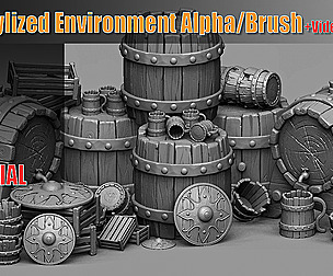 100 Stylized Environment Alpha/Brush