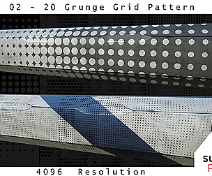 Pack 02 - 20 Grunge Grid Pattern