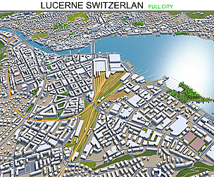 Lucerne City Switzerland 3D Model
