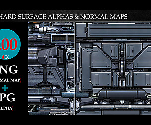 200+HARD SURFACE ALPHAS & NORMAL MAPS-vol 1