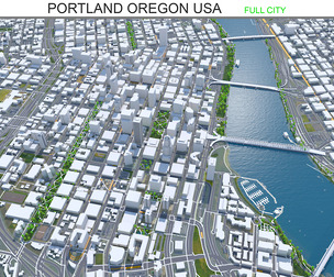 Portland City Oregon USA 3D Model