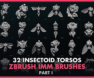 Alien Insectoid Torsos – 32 IMM Brushes Part I
